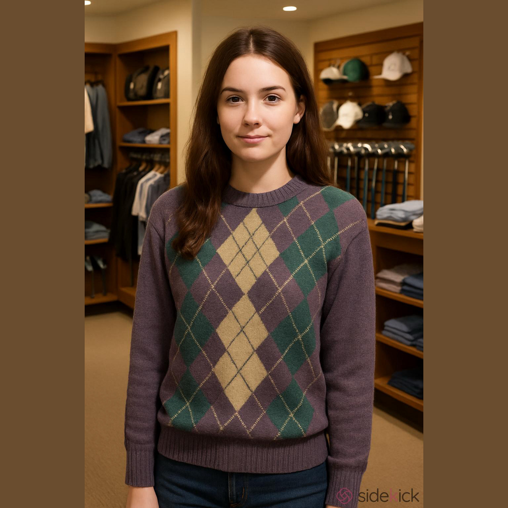 Vintage 70s Argyle Wool Grandpa Golf Sweater unisex preppy sweater Grandma